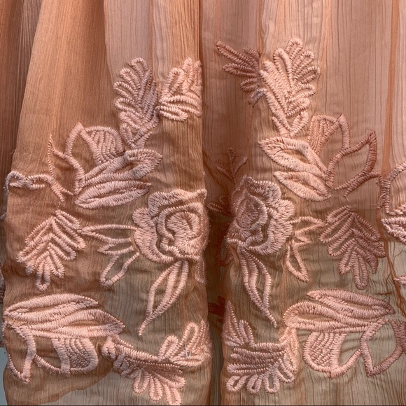 TJD Embroidered Floral Semi Sheer Bell Sleeve Dress - Picture 11 of 14